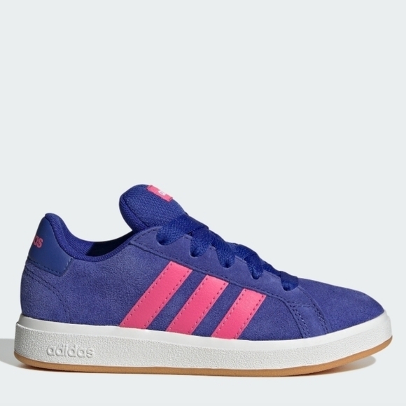 adidas Other - NWT Adidas Grand Court 00s Kids Size 4Y Blue Pink Suede Skate Puffy Tongue